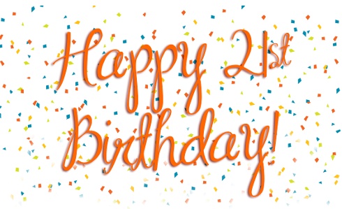 Happy 21st birthday graphic