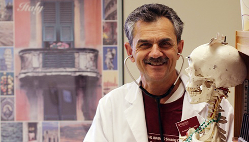 Dr. with skeleton